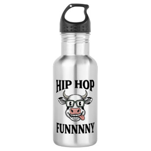 Garrafa Camiseta engraçada de Hip Hop com desenho de vaca
