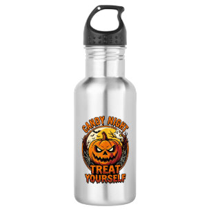 Garrafa Camiseta Vintage Halloween Abóbora Trate-se Bem_1