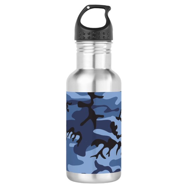 Garrafa Camuflagem Azul Marinho, Militar, Exército (Frente)