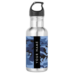 Garrafa Camuflagem Azul Marinho Personalize seu nome