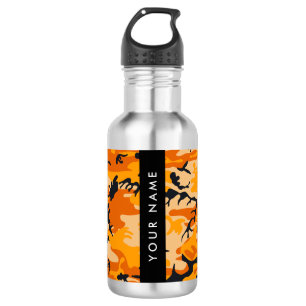 Garrafa Camuflagem Laranja Seu nome Personaliza