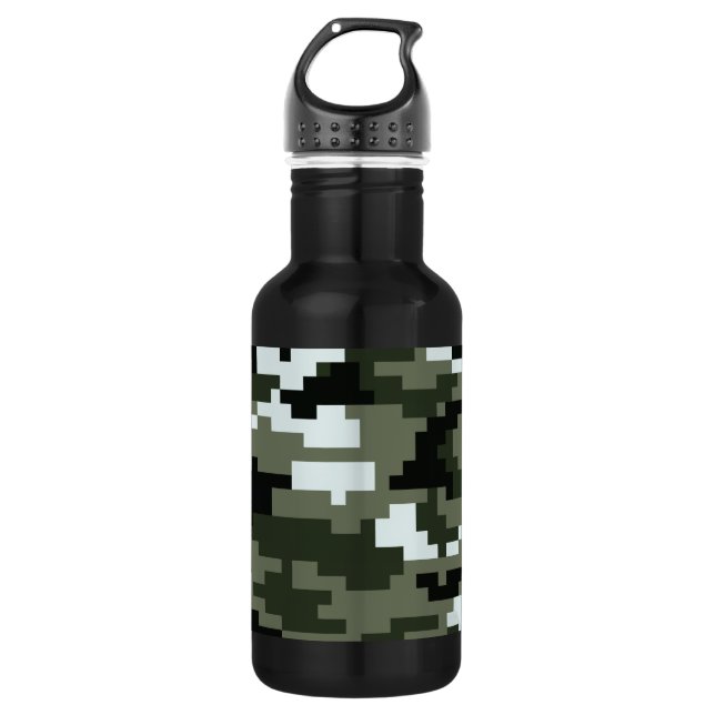 Garrafa Camuflagem urbana digital de 8 bits/Camo (Frente)