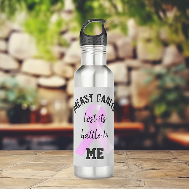 Garrafa Cancer da mama perdeu a batalha para mim | Sobrevi (Breast Cancer Lost its Battle to Me Stainless Steel Water Bottle)