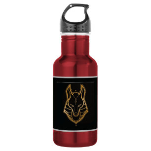 Garrafa Caneca de Arte Minimalista do Chacal Egípcio em Ou