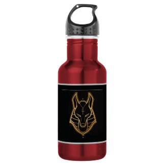 Garrafa Caneca de Arte Minimalista do Chacal Egípcio em Ou