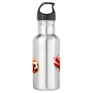Garrafa Caneca de café com gráfico de movimento de futebol