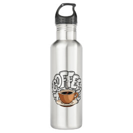 Garrafa caneca de café com ilustração castanha negra