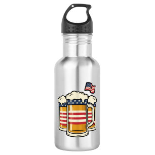 Garrafa Caneca de Cerveja Patriótica Design Vetorial Vinta