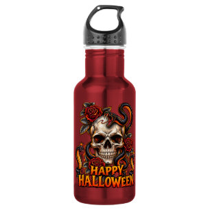 Garrafa Caneca de Halloween Cobra Caveira Gótica – Arte So