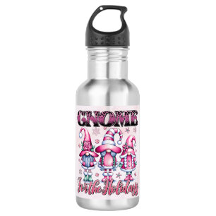 Garrafa Caneca de Viagem Natalícia Gnomo Rosa
