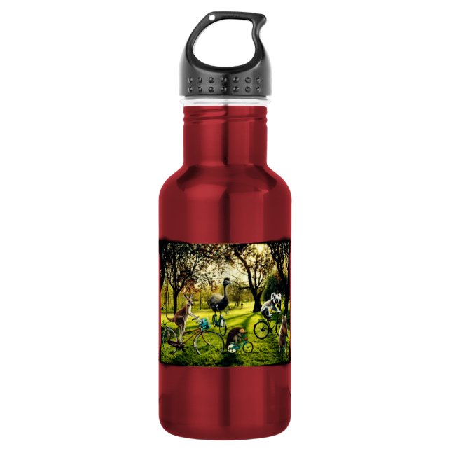 Garrafa Canguru Koala Wombat Emu Ciclismo Engraçado (Frente)