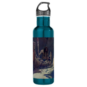 Garrafa Canoa Indígena Vintage Remando ao Sol Clássico