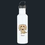 Garrafa Cão de creme de cabelos compridos do Dachshund<br><div class="desc">Permaneça hidratado e reduza o desperdício do plástico com esta garrafa de água reusável bonito de Doxie. Creme inglês de cabelos compridos desenho colorido do Dachshund. Esta garrafa de água legal faz um grande presente para o wiener perseguir amantes. Mundo do Doodle de Jenn da visita para mais design da...</div>