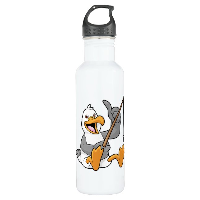 Garrafa Capa de peixe na pesca com vara de pesca (Frente)