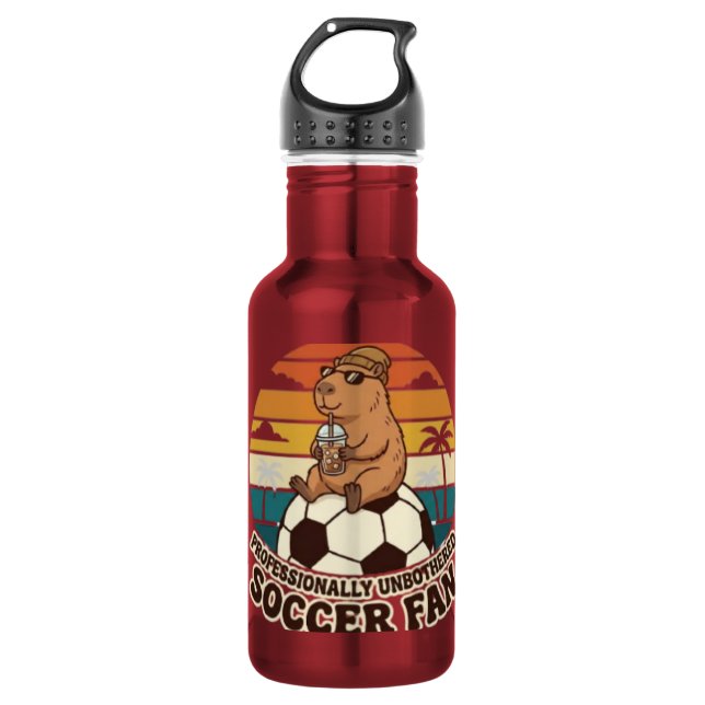 Garrafa Capivara Fã de Futebol Profissionalmente Despreocu (Frente)