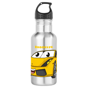 Garrafa Cartografia de carro esportivo amarelo e bonito