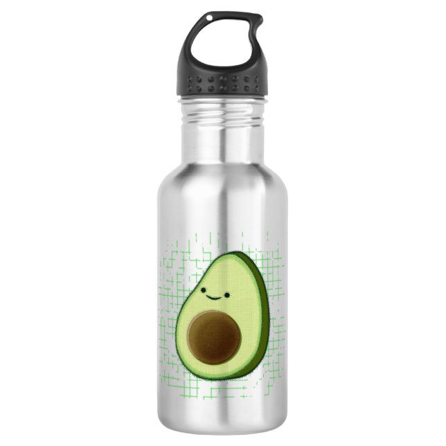 Garrafa Cartoon Bonito Avocado Em Fundo Distante (Frente)
