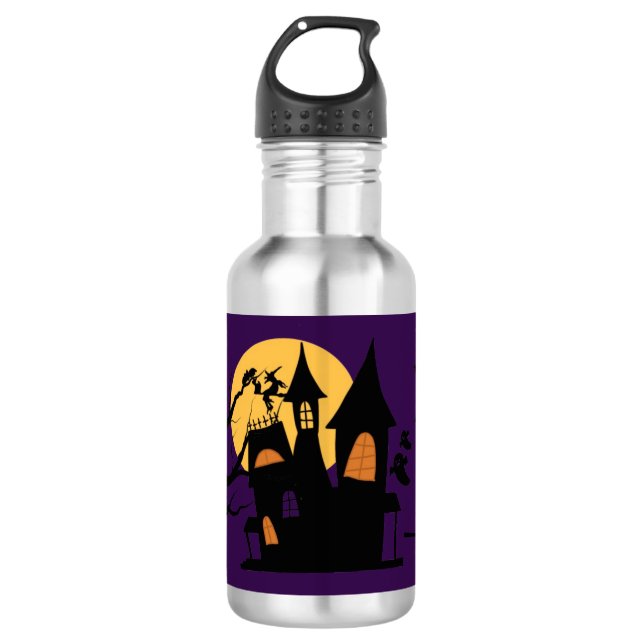 Garrafa Castelo de Bruxa Assombrada - Halloween Assustado (Frente)