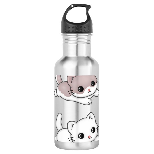 Garrafa Cat Kawaii Feline Pequeno Gato Chibi (Frente)