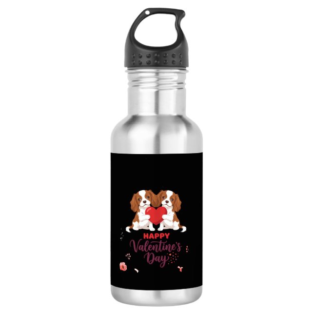 Garrafa Cavalier King Cachorro Feliz Dia dos Namorados Flo (Frente)
