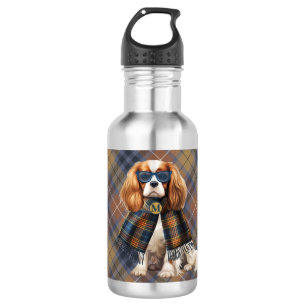 Garrafa Cavalier King Charles Elegante e Xadrez