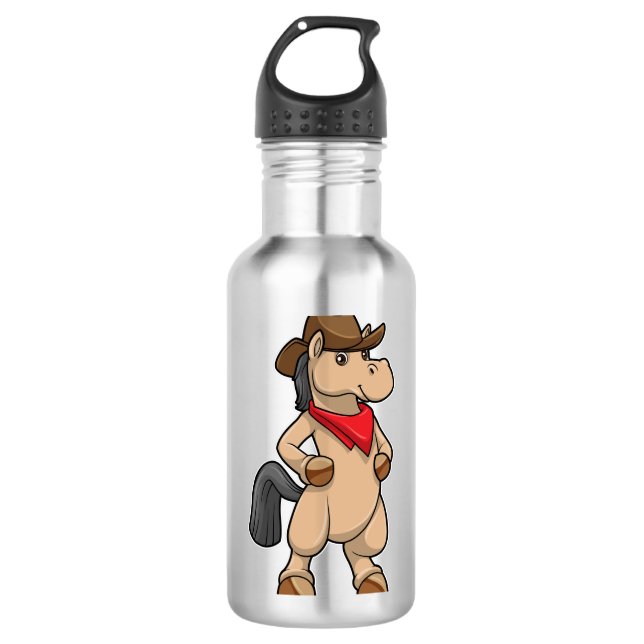 Garrafa Cavalo como Cowboy (Frente)