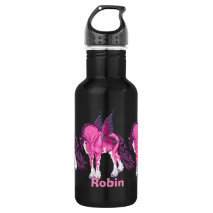 Garrafa Cavalo Fada Fantasia Clydesdale Rosa