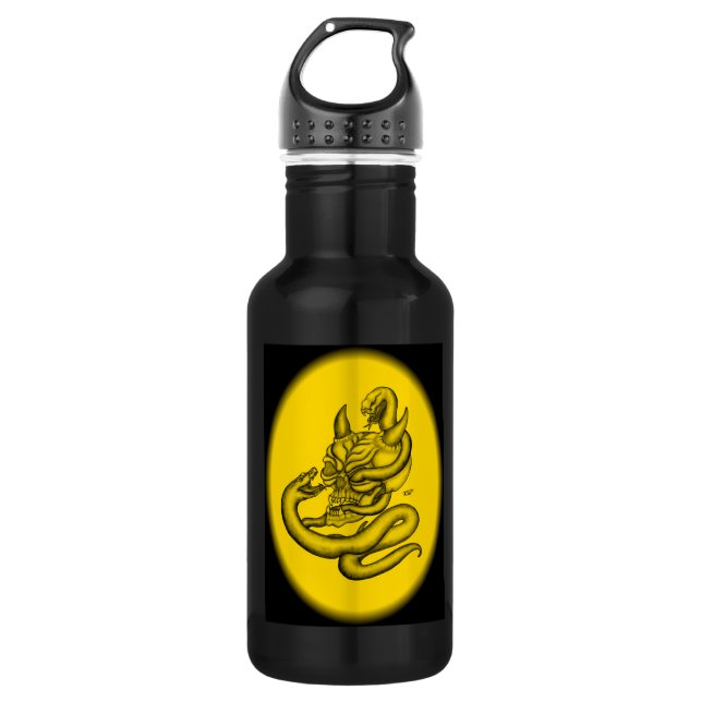 Garrafa Caveira - Cabeça Diabo com Cobra (Frente)