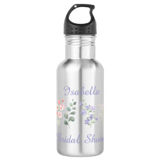 Garrafa Chá de Noiva Boho Aquarela de Flores Silvestres