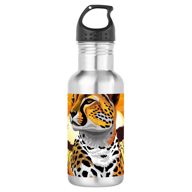 Garrafa Cheetah African Feline Wild Animal (Frente)