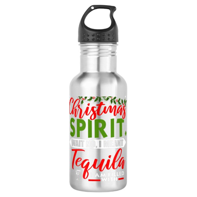 Garrafa Cheio De Tequila De Natal Engraçado Xmas Da (Frente)