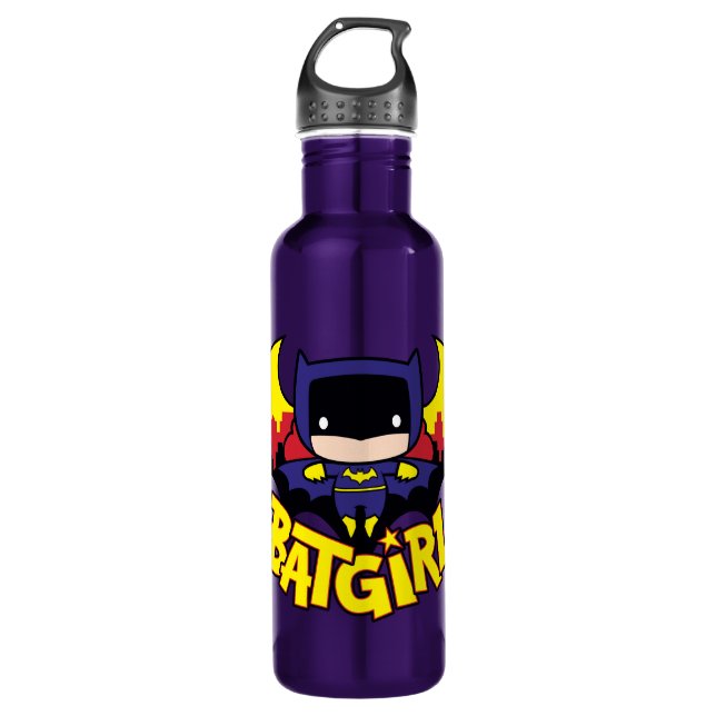 Garrafa Chibi Batgirl Com Skyline & Logo Gotham (Frente)