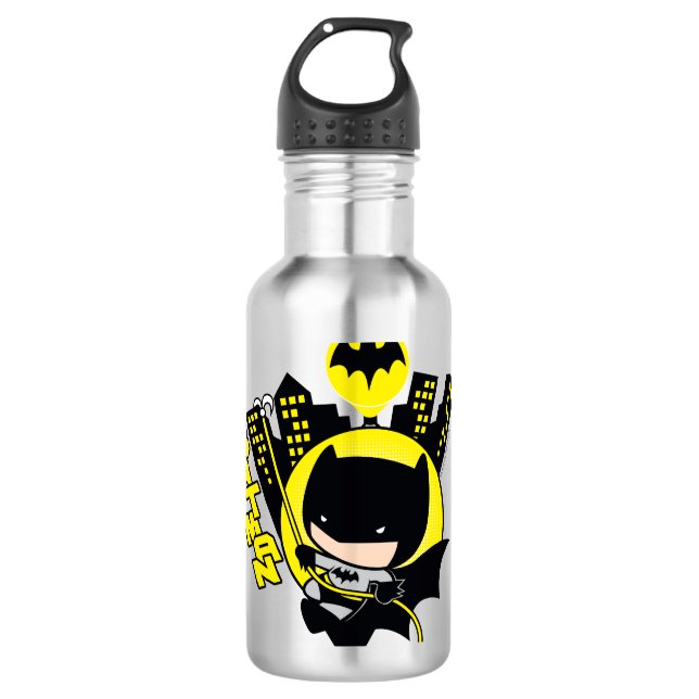 Garrafa Chibi Batman Escalando A Cidade (Frente)