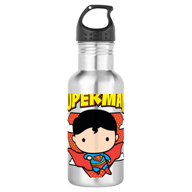 Garrafa Chibi Superman Bolinhas Shield e Nome (Frente)