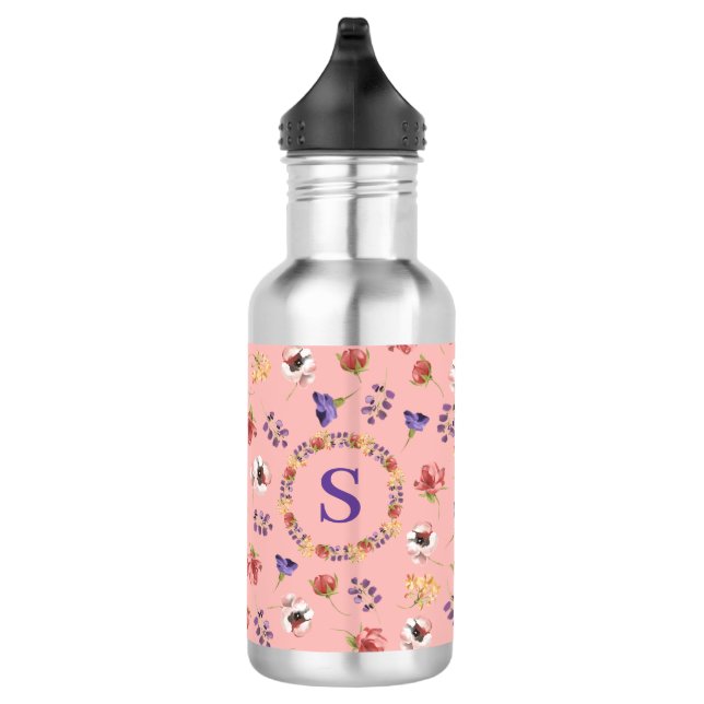 Garrafa Chic Blush Pink Watercolor Floral  (Direita)