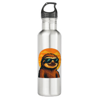 Garrafa Chill Sloth with Sunglasses - Retro Sunset Vibes C