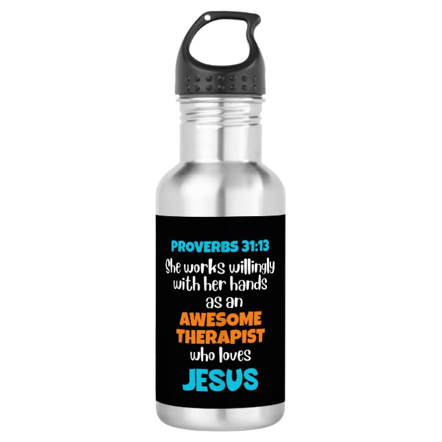Garrafa Christian AWESOME THERAPIST Proverbs 31 (Frente)