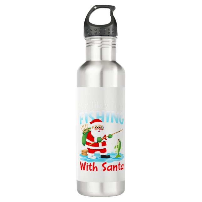 Garrafa Christmas Merry Christmas For Gift Fishing Santa ( (Frente)
