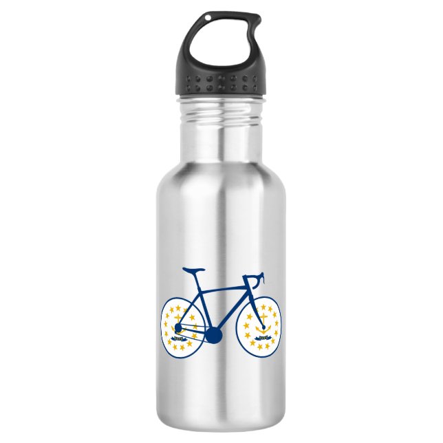 Garrafa Ciclismo da Bandeira de Rhode Island (Frente)