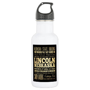Garrafa Cidade de Lincoln da arte da tipografia de
