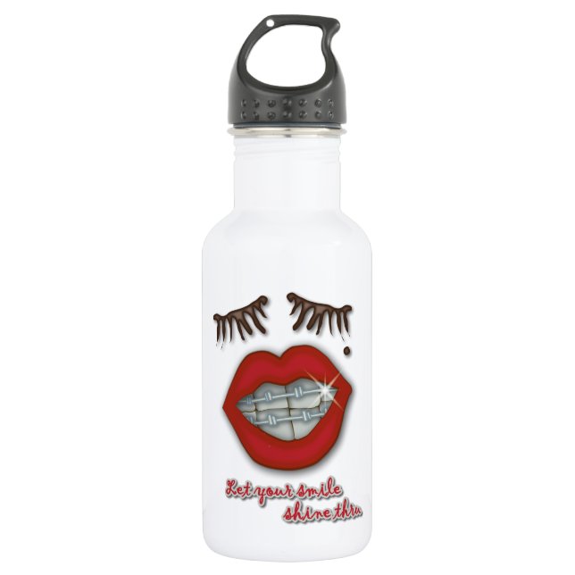 Garrafa Cintas brilhantes, lábios vermelhos, toupeira, e (Frente)