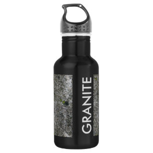 Garrafa Cinza do granito com texto