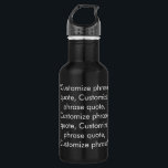 Garrafa Citação de frase de nome de texto personalizado pr<br><div class="desc">O nome de texto personalizado preto e branco elegante,  frase que cita uma garrafa de água de aço inoxidável monograma. Disponível em muitas cores.</div>