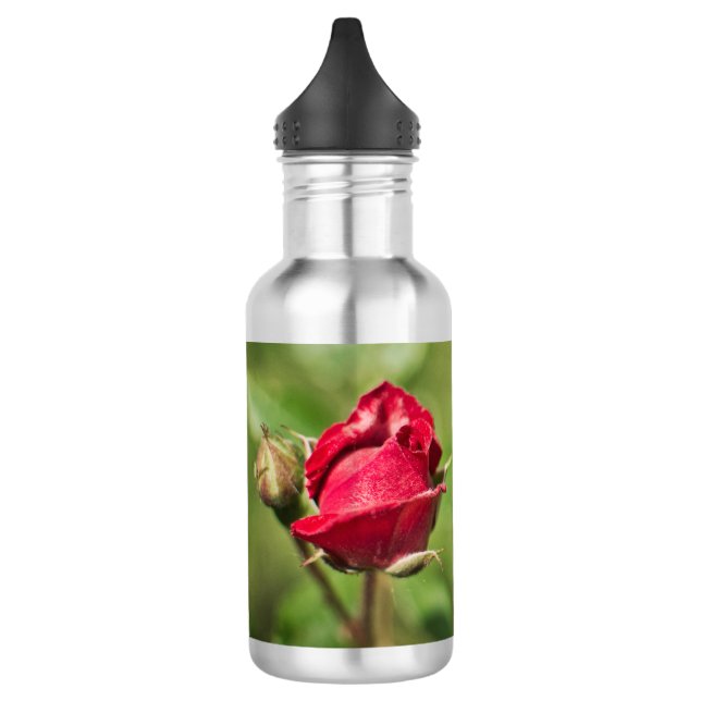 Garrafa Citação inspiracional com imagem florescente rosa  (Esquerda)