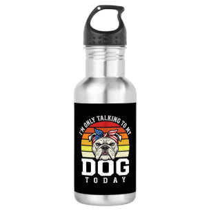 Garrafa Citação Retro Engraçada Amante de Bulldog