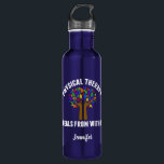 Garrafa Citações inspiradas da fisioterapia bonita<br><div class="desc">As citações inspiradas da pinta em torno de uma árvore bonita com folhas do arco-íris que leia a fisioterapia curam de dentro de. Um presente bonito da garrafa de água do fisioterapeuta.</div>