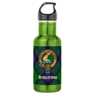 Garrafa Clan Armstrong Crest sobre Tartan