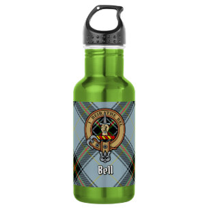 Garrafa Clan Bell Crest sobre Tartan