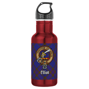 Garrafa Clan Elliot Crest sobre Tartan Moderno