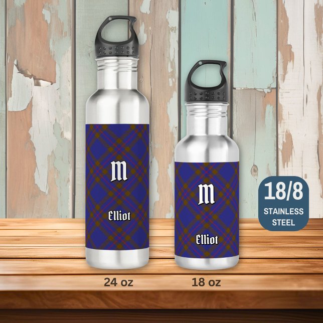Garrafa Clan Elliot Modern Tartan Steel Water Bottle (Criador carregado)